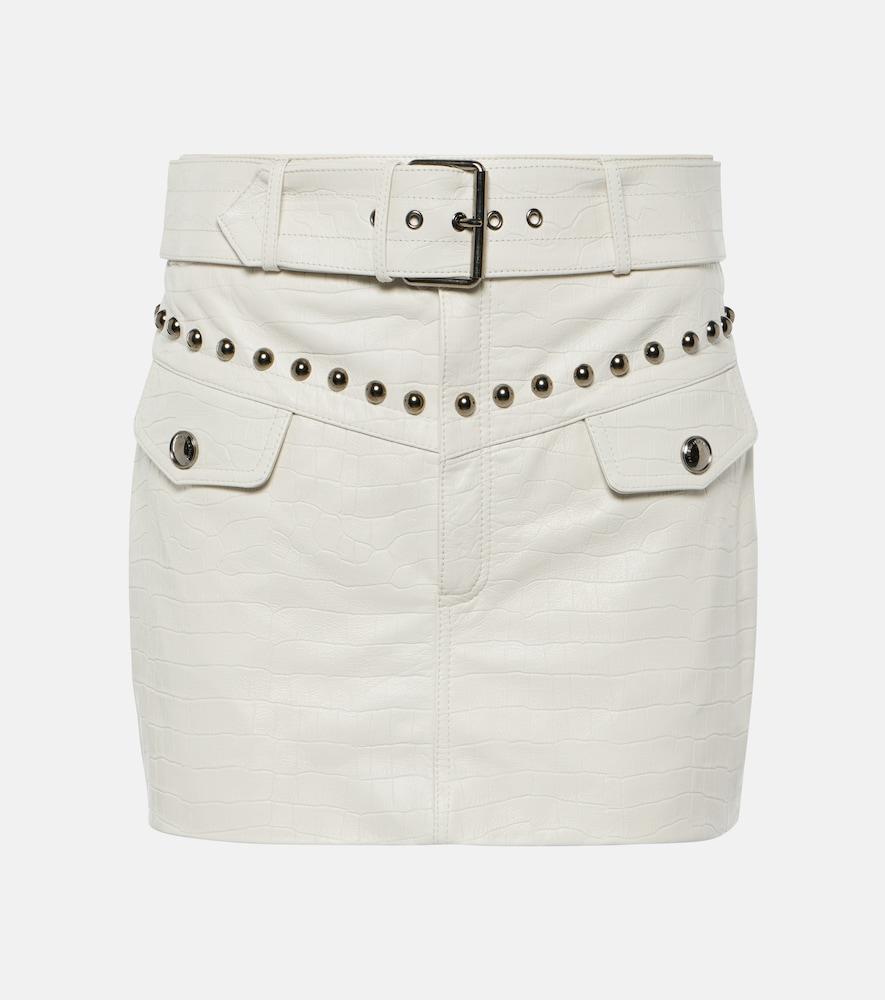 alessandra rich croc-effect leather miniskirt