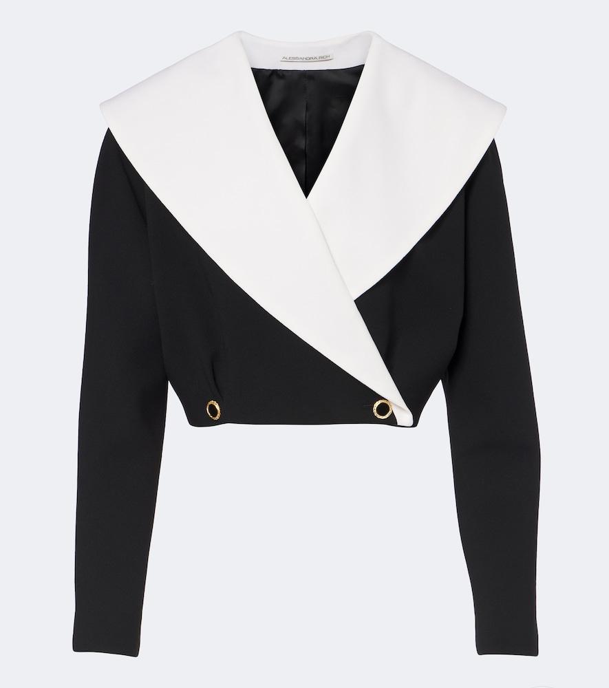 alessandra rich double-breasted wool-blend crêpe jacket