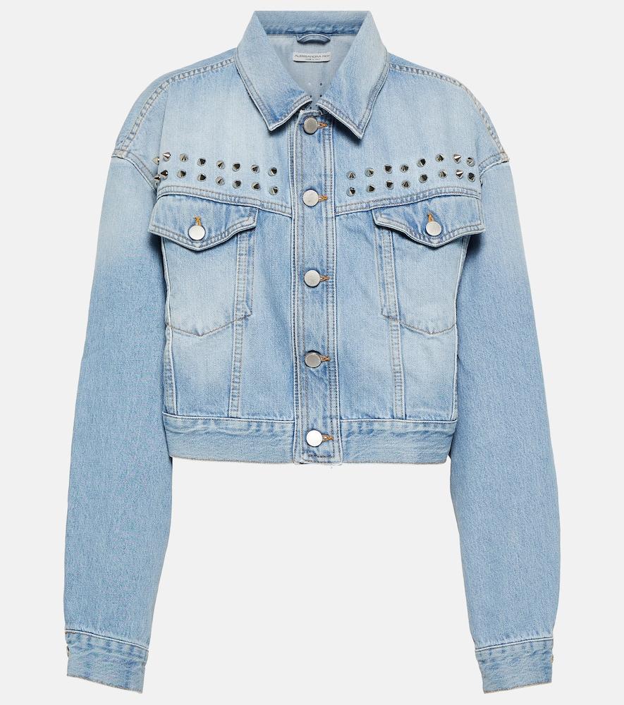 alessandra rich embellished denim jacket