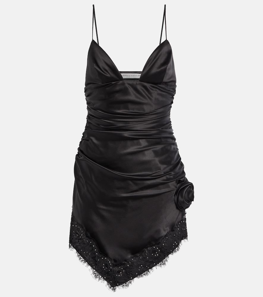 alessandra rich embellished silk-blend satin minidress