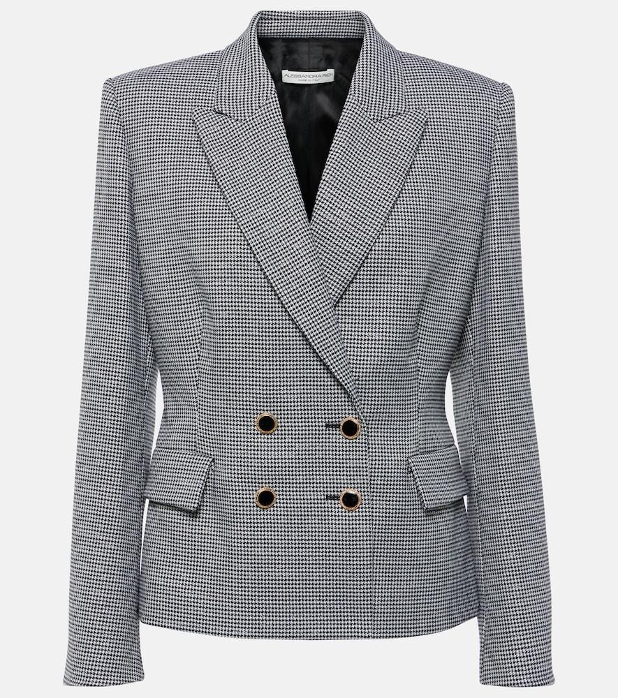 alessandra rich houndstooth wool-blend jacket
