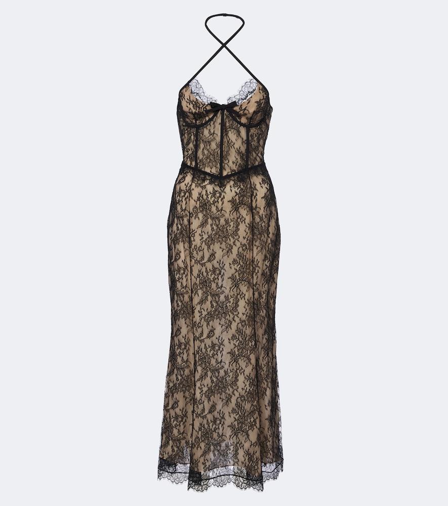 alessandra rich lace bustier dress