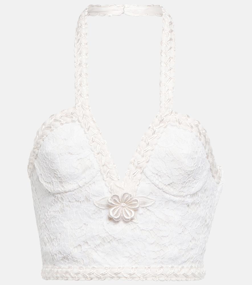 alessandra rich lace bustier halter top