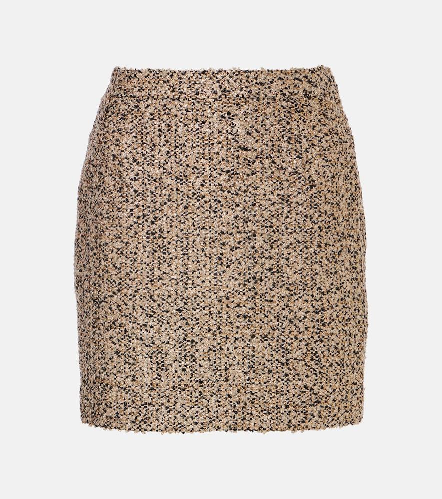 alessandra rich lamé tweed miniskirt