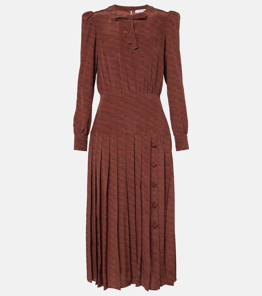 alessandra rich leopard-print silk midi dress