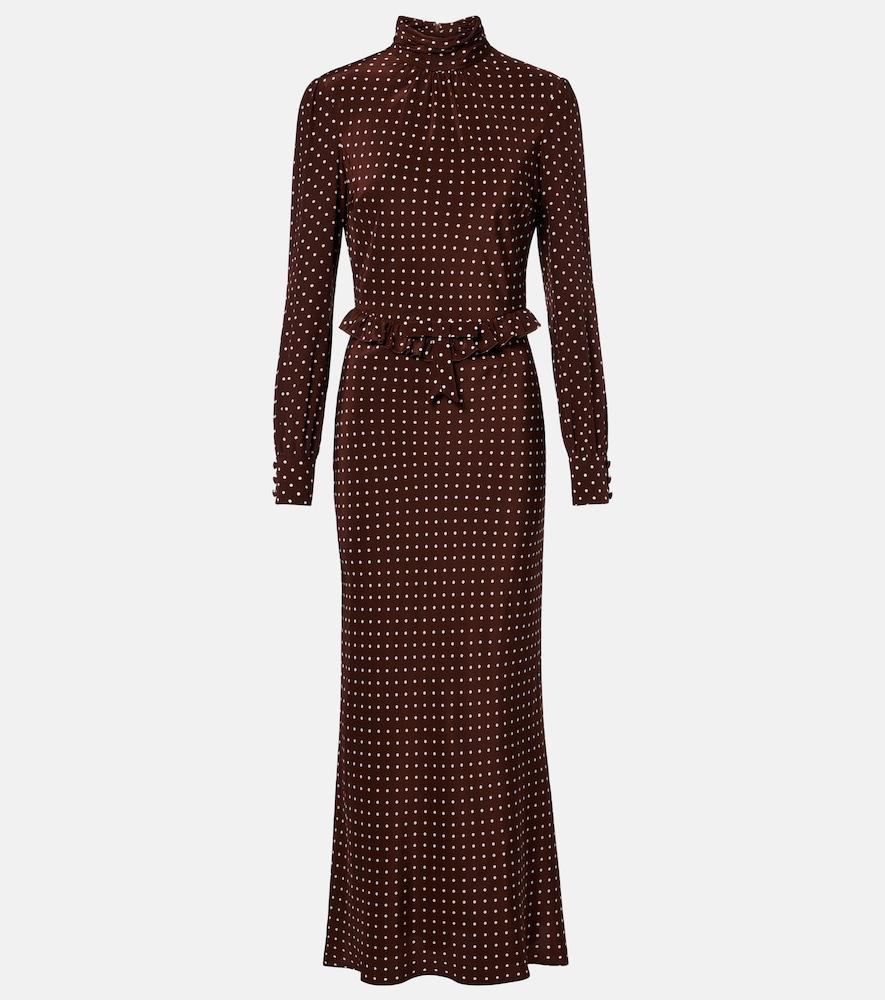 alessandra rich polka-dot midi dress