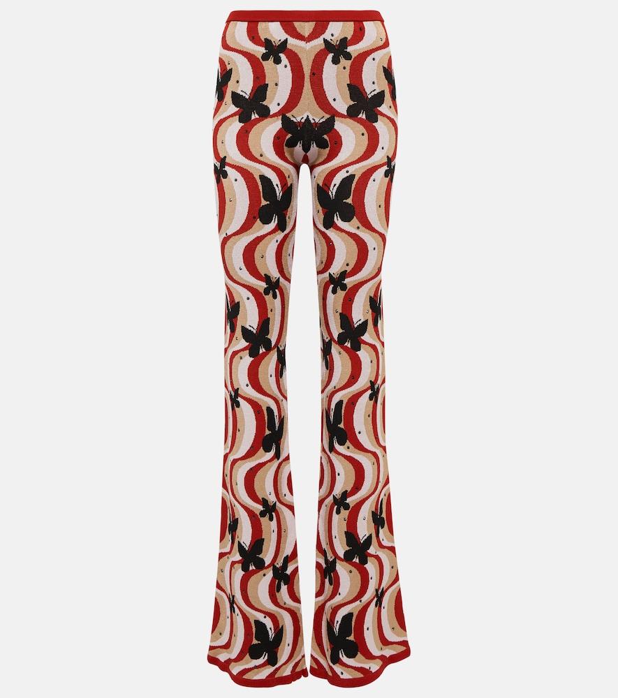 alessandra rich printed high-rise flare pants
