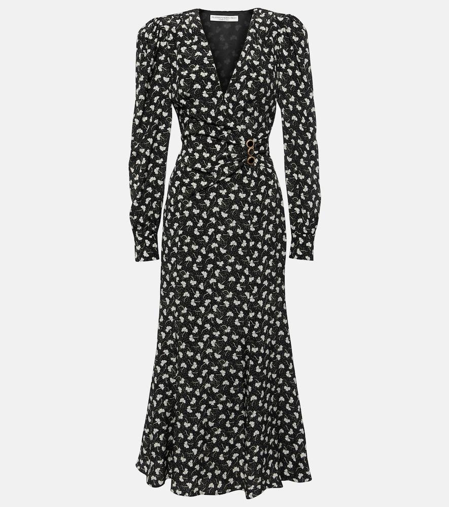 alessandra rich printed silk midi dress