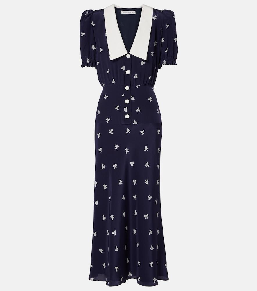 alessandra rich printed silk midi dress