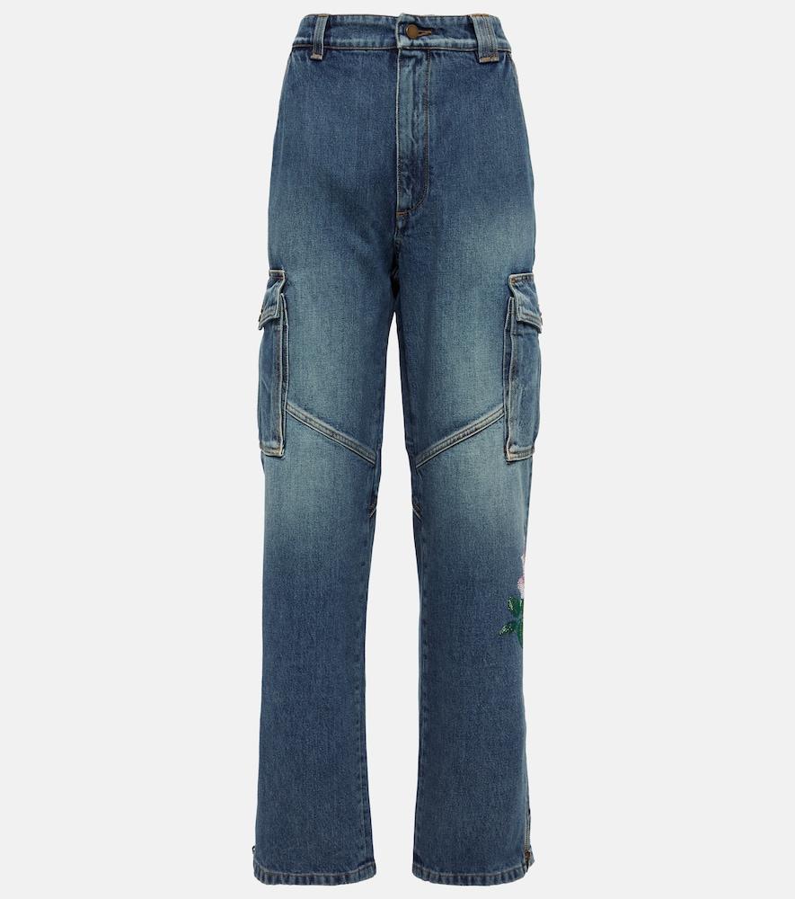 alessandra rich sequin-embellished flared jeans