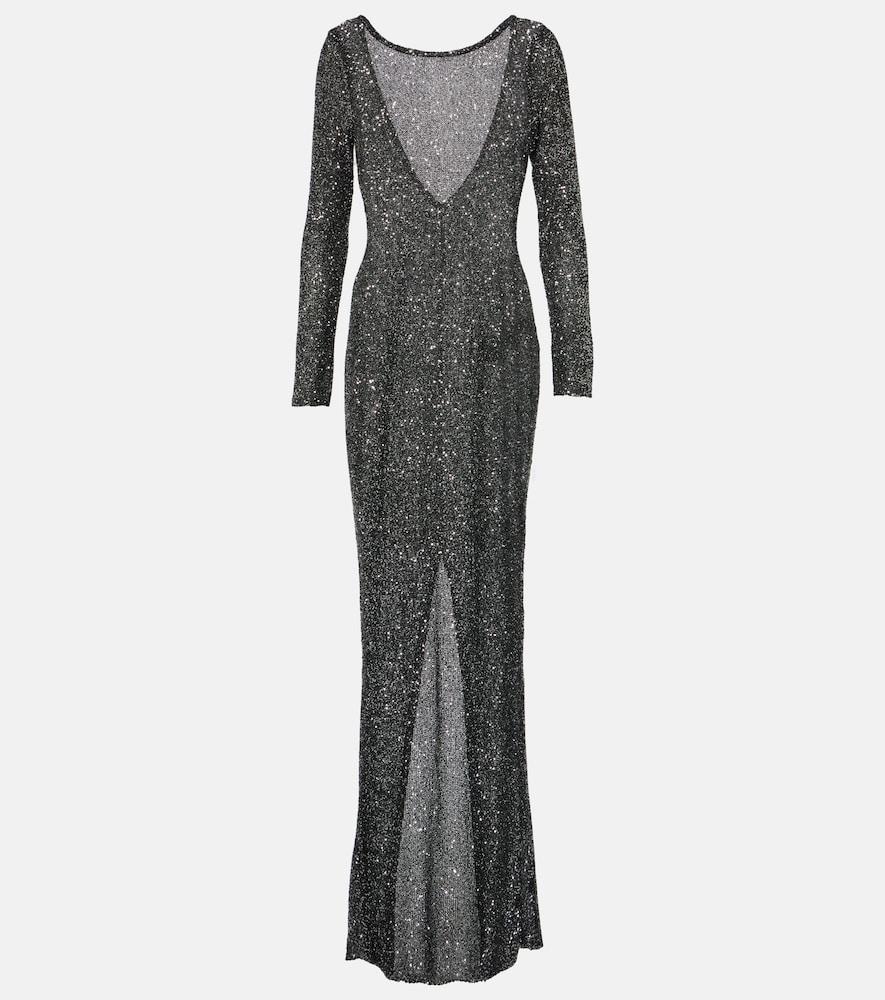 alessandra rich sequined open-back gown