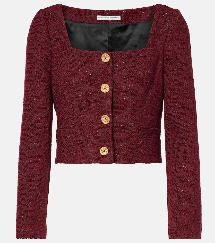 alessandra rich sequined tweed jacket