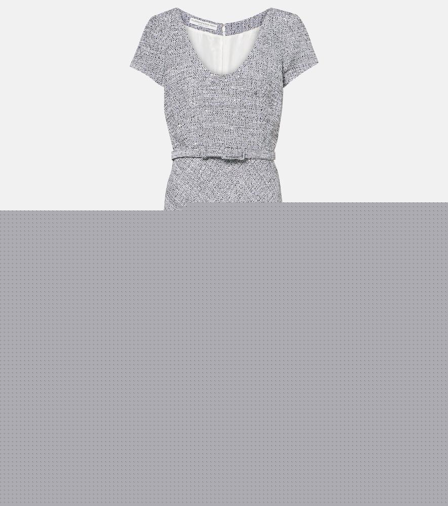 alessandra rich sequined tweed midi dress