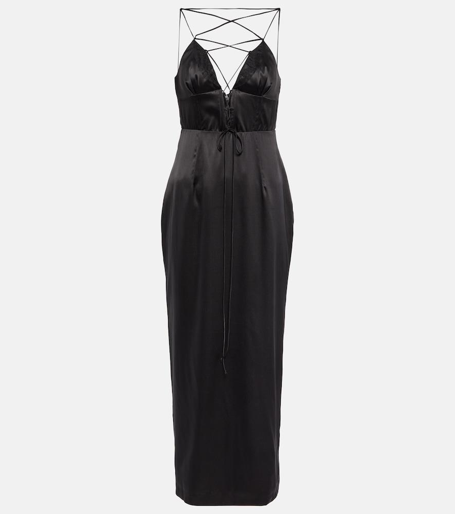 alessandra rich silk-blend satin maxi dress