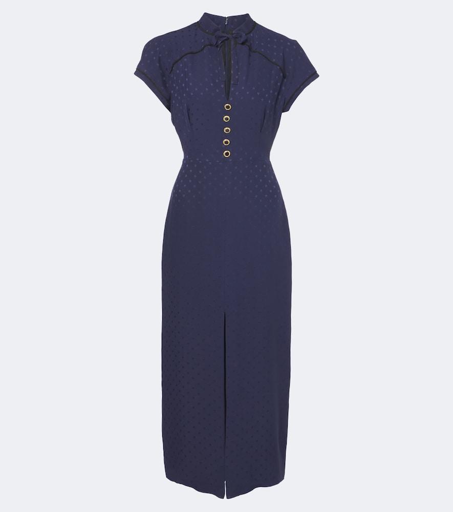 alessandra rich silk jacquard midi dress