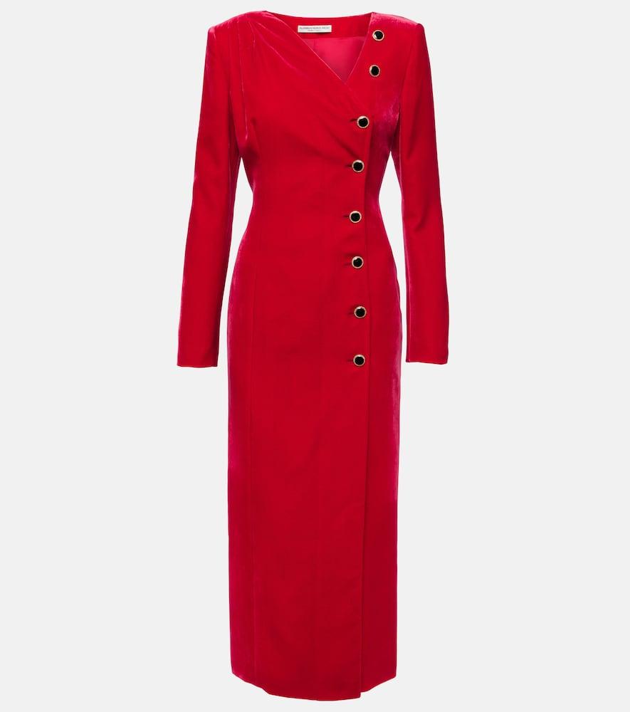 alessandra rich velvet midi dress