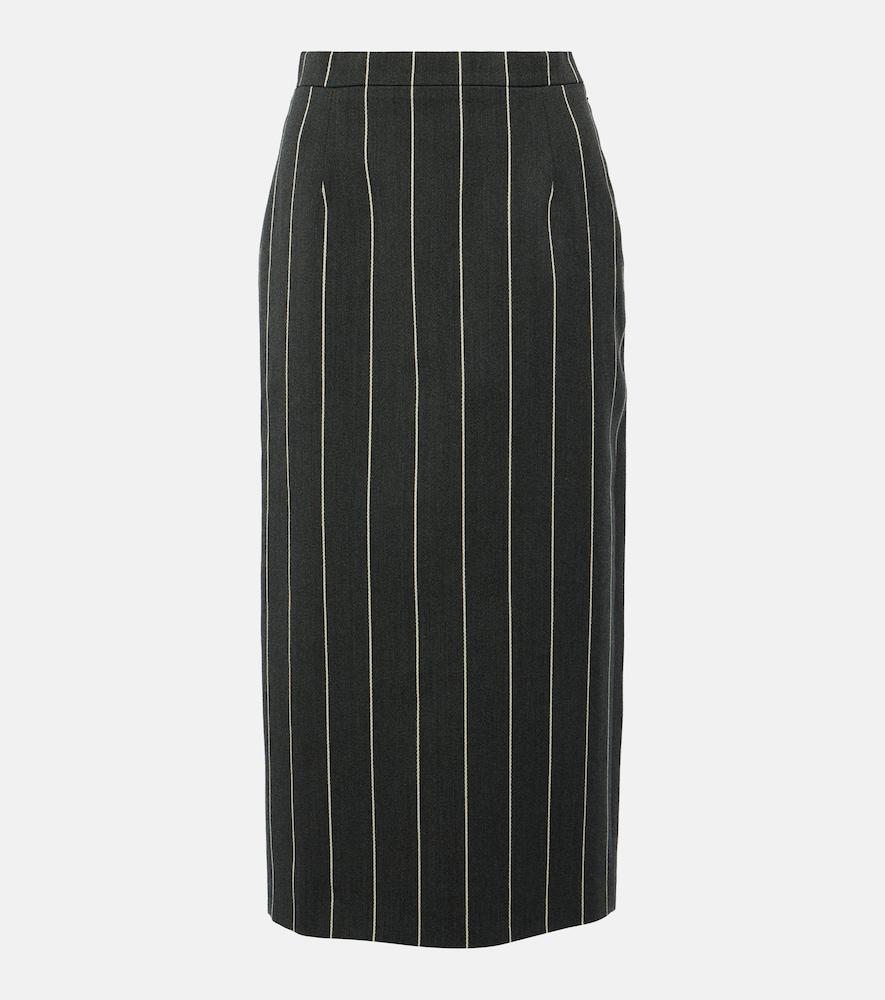 alessandra rich wool-blend bouclé tweed midi skirt