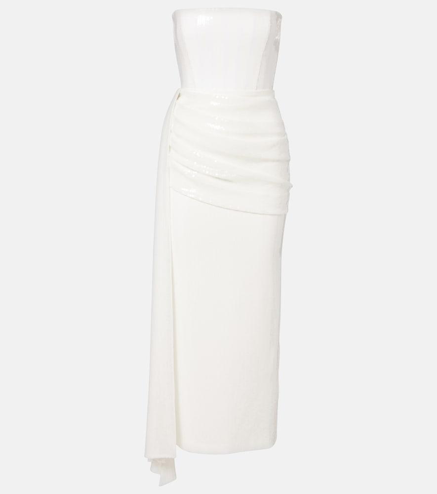 alex perry bridal sequined strapless bustier gown