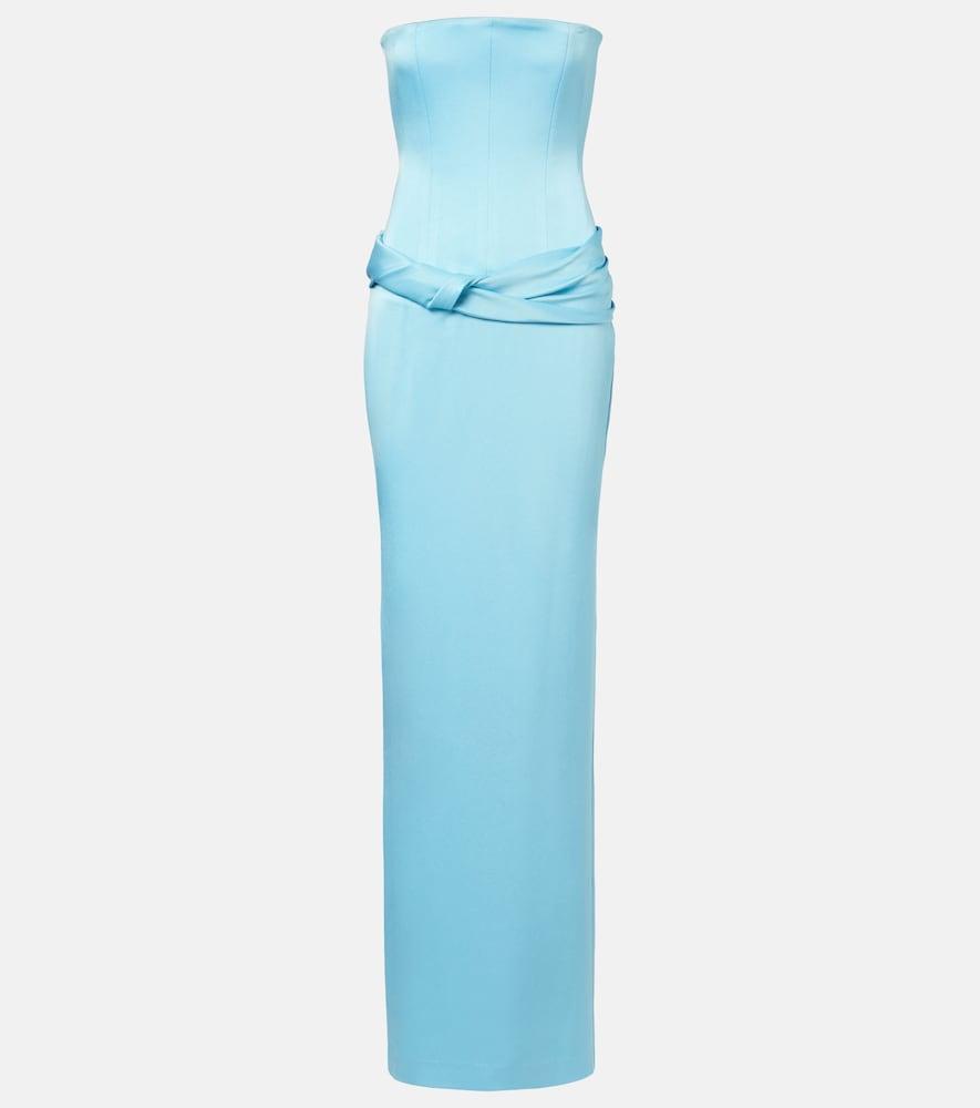 alex perry crêpe satin bustier gown