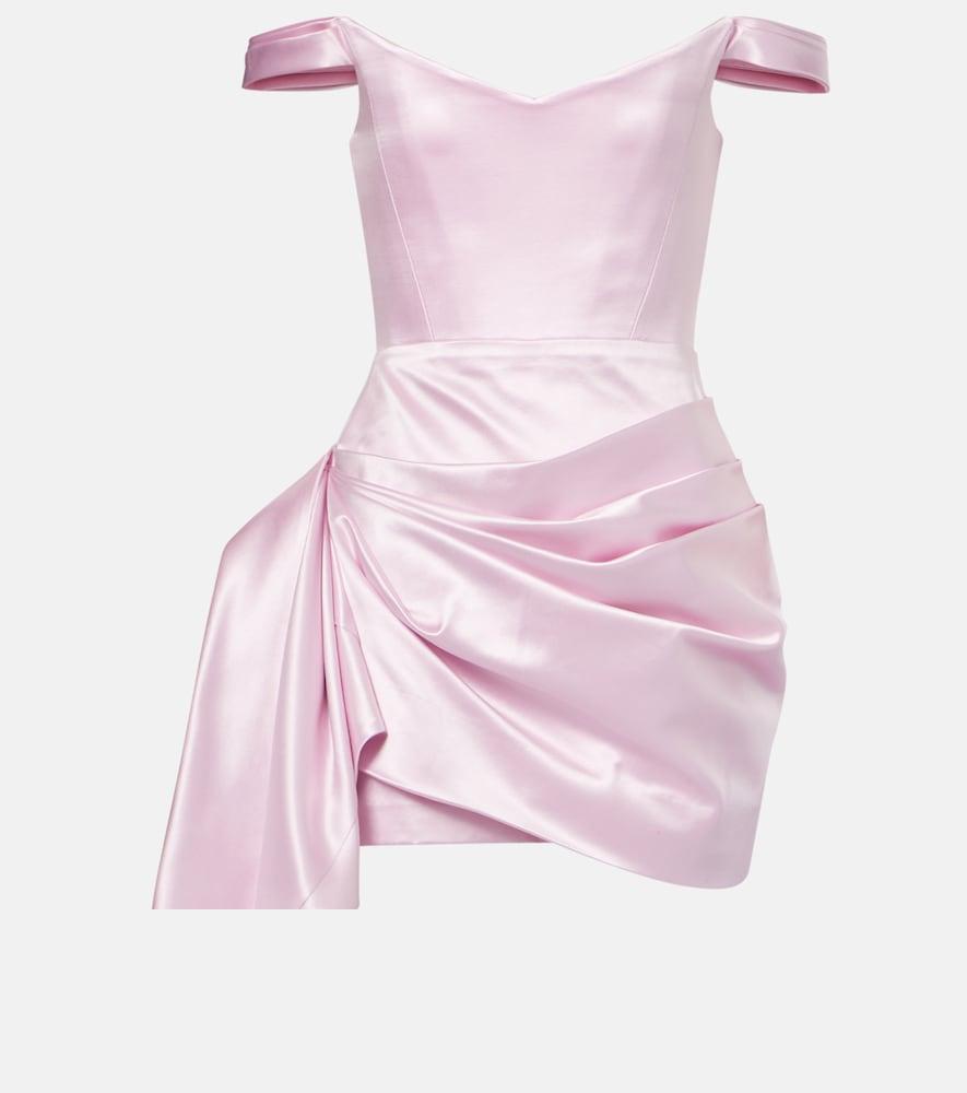 alex perry draped duchess satin minidress