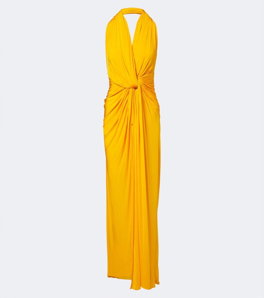 alex perry draped halterneck jersey gown