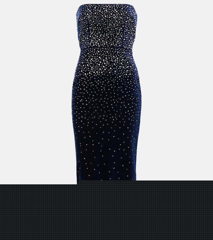 alex perry embellished velvet midi dress