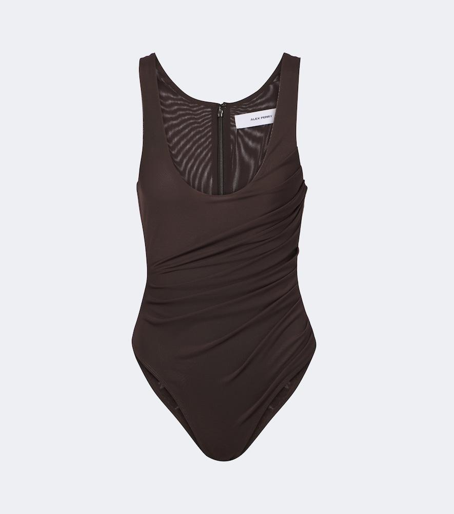 alex perry gathered mesh bodysuit