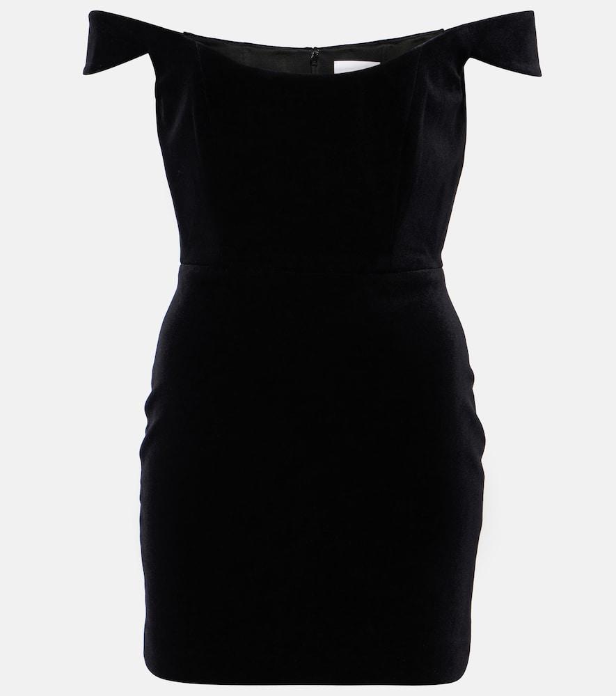 alex perry off-shoulder velvet bustier dress
