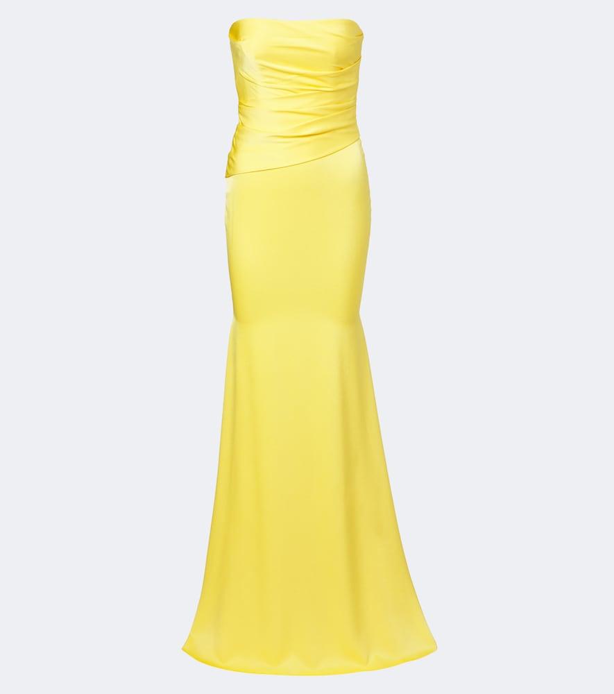 alex perry satin crêpe bustier gown