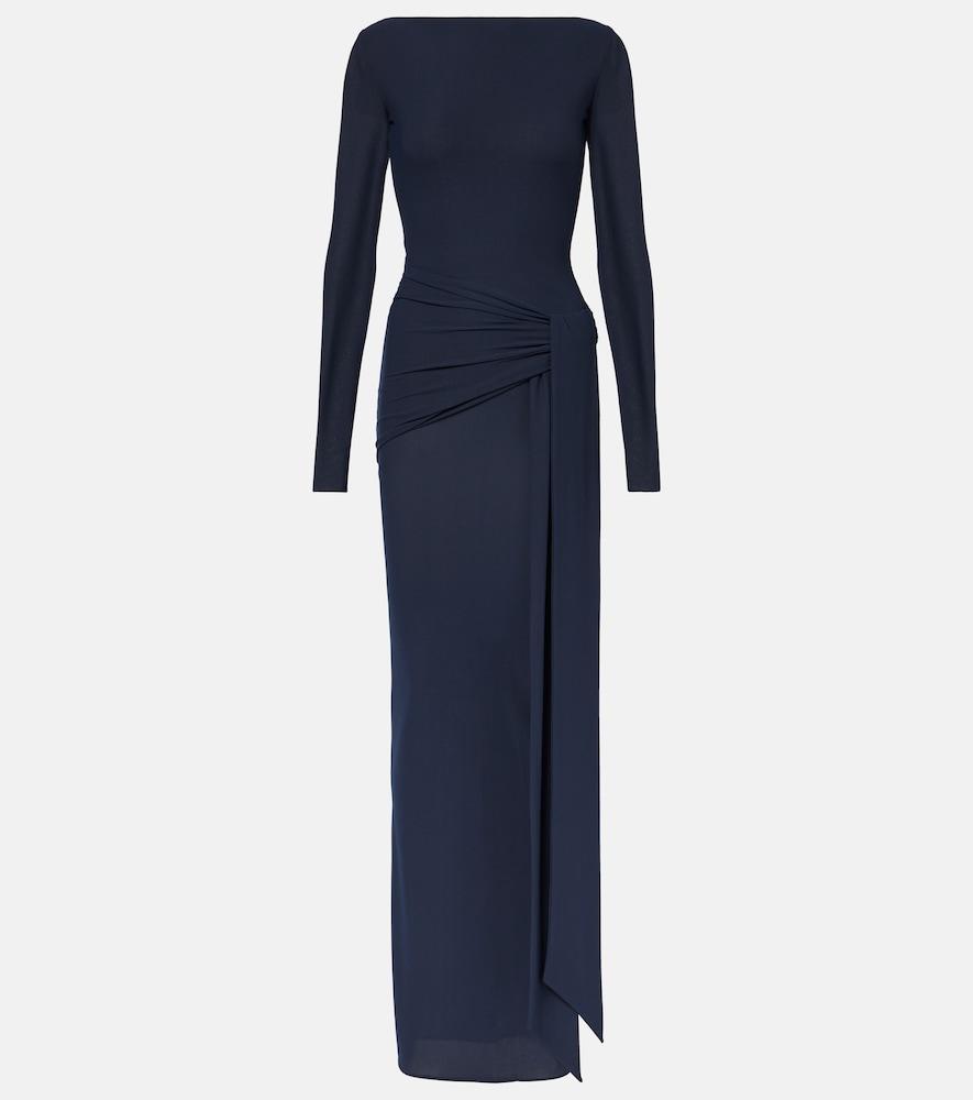 alex perry semi-sheer gathered gown