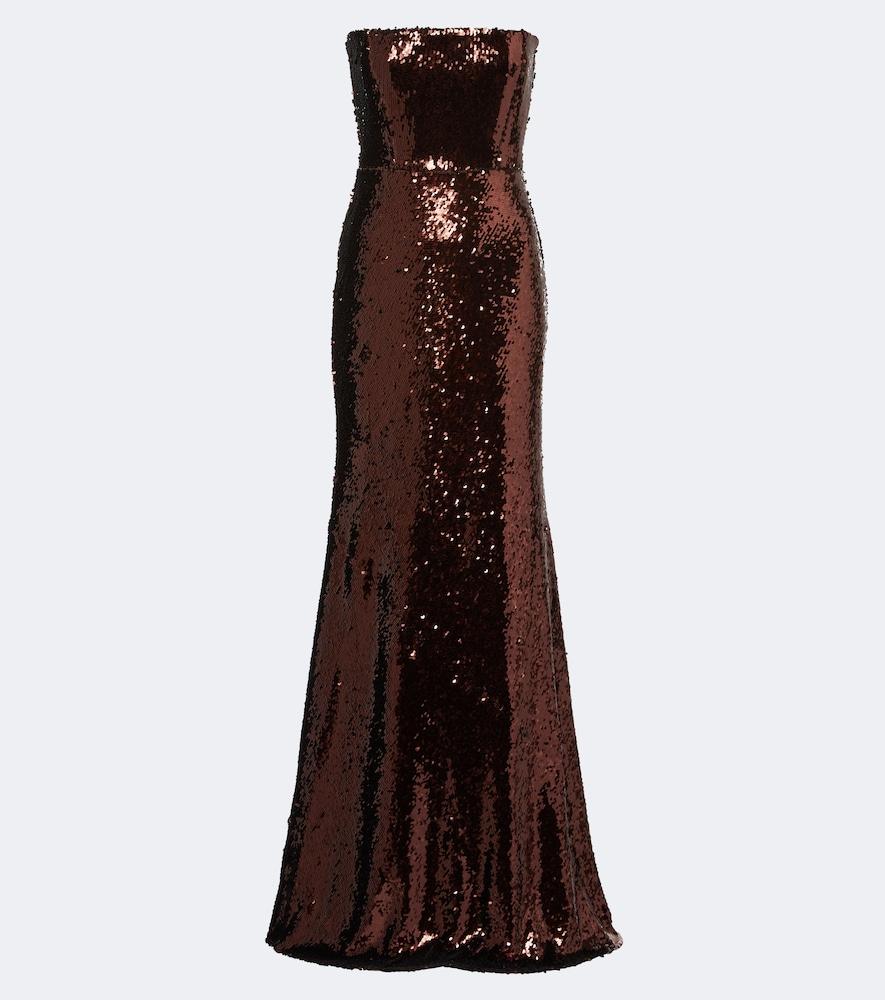 alex perry sequined bustier gown