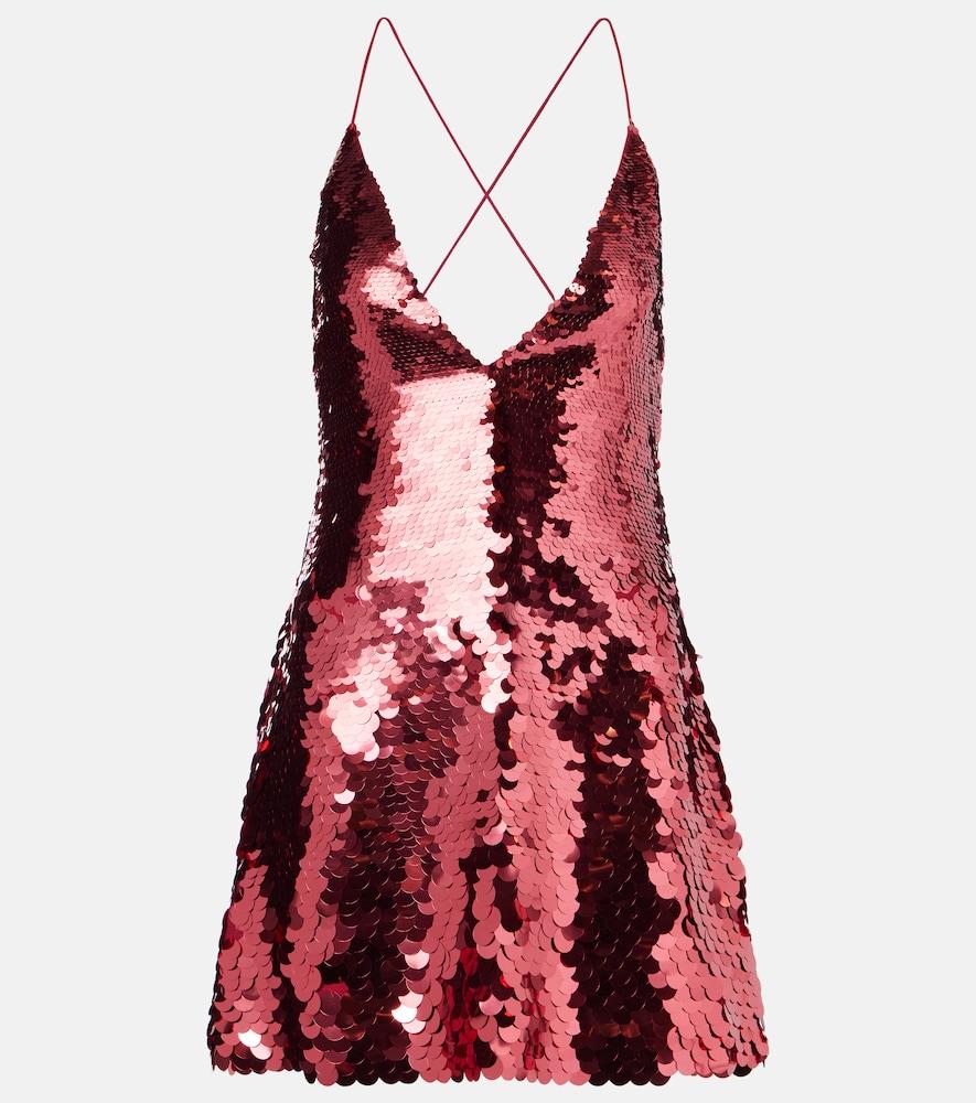 alex perry sequined open-back minidress