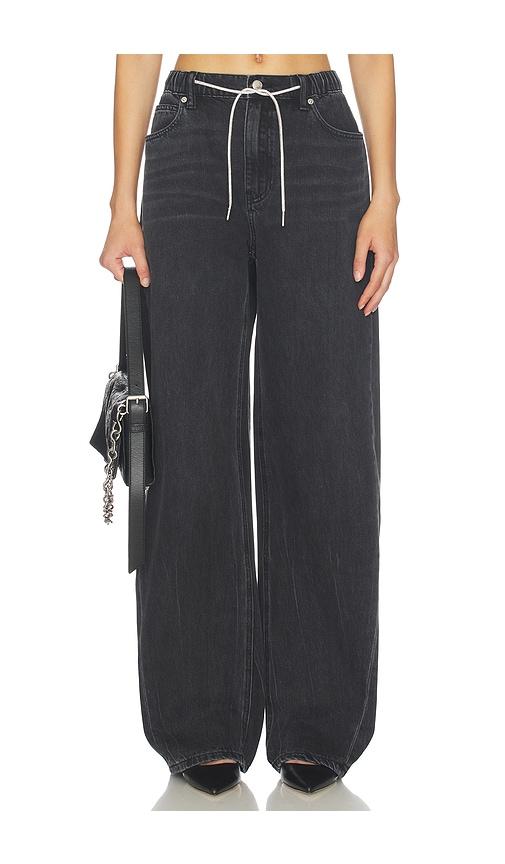 alexander wang balloon jogger jeans with crystal drawcord in black. - size 24 (also in 25)
