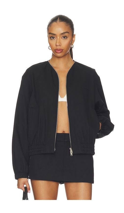 alexander wang coaches jacket with continuous loop zipper in black. - size l (also in xs, s, m)