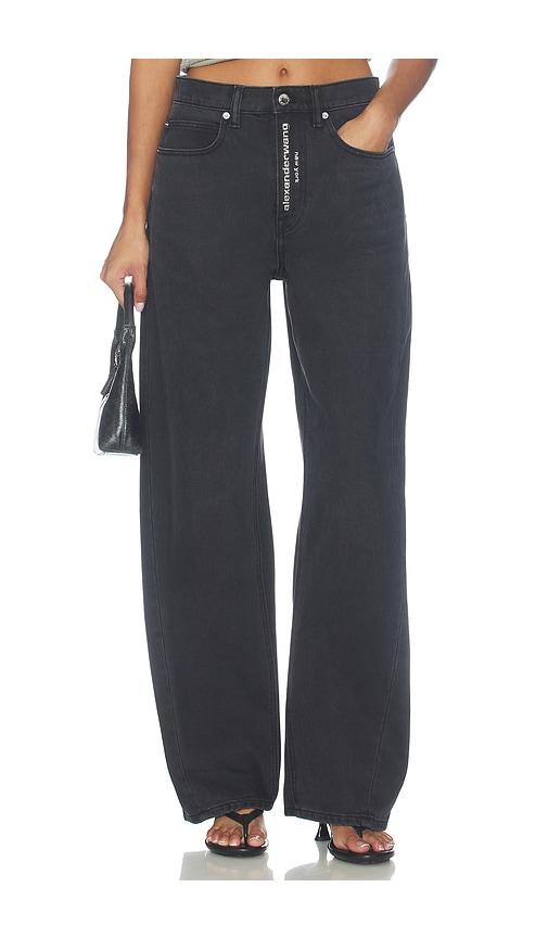 alexander wang float jeans with hotfix logo fly in black. - size 24 (also in 25)