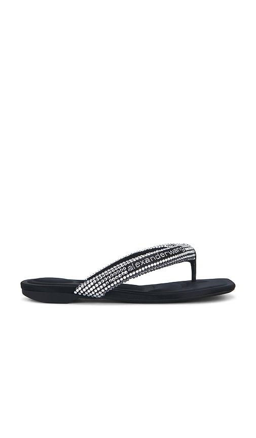 alexander wang jenna tubular flat thong sandal in black. - size 35 (also in 37, 38)