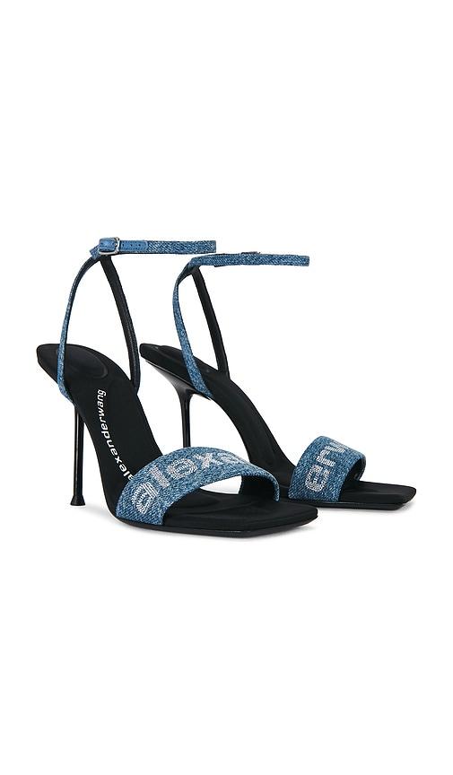 alexander wang julie billboard 105mm sandal in denim-medium. - size 36 (also in 37, 38, 39, 40)