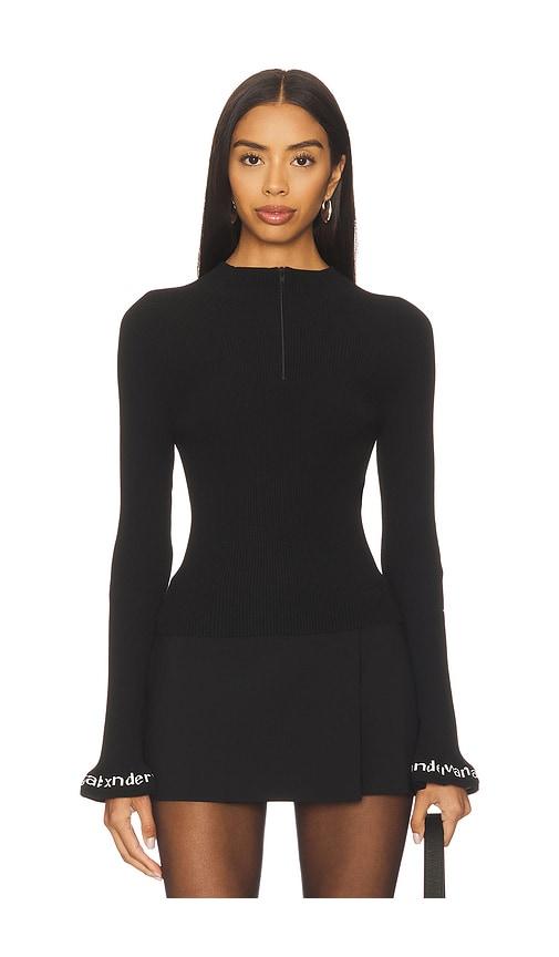 alexander wang logo ribbed pullover in black. - size l (also in s)
