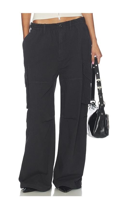 alexander wang mid rise cargo pant with internal logo in black. - size m (also in xs, s)