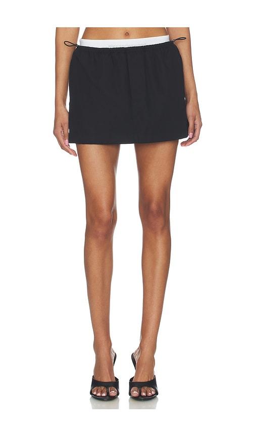 alexander wang mid rise mini logo elastic skirt in black. - size l (also in m, s, xs)