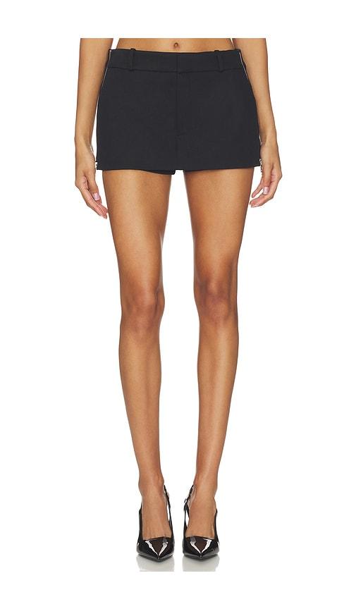 alexander wang mid rise mini skort with side slit zippers in black. - size 0 (also in 2, 4, 6, 8)