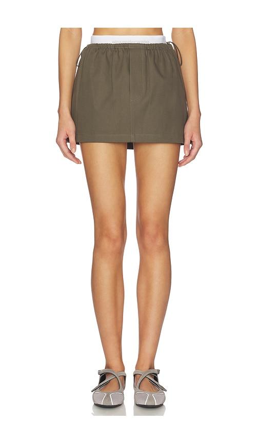 alexander wang mini logo skirt in green. - size l (also in xs, s, m)