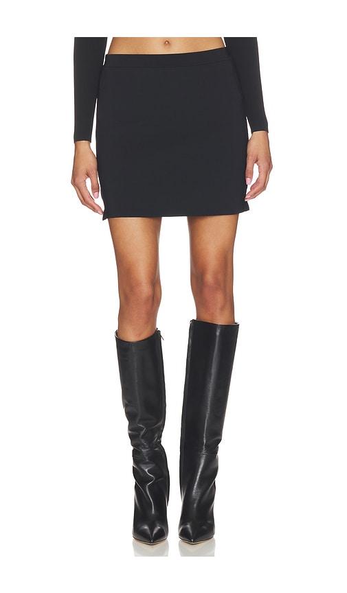 alexander wang mini skirt with jacquard logo slit in black. - size m (also in s, xs)