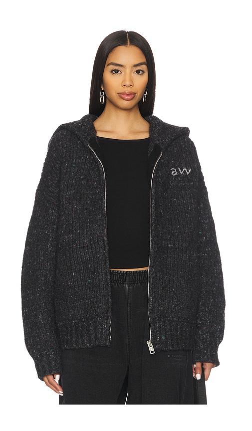 alexander wang oversized zip up hoodie in black. - size m/l (also in xs/s)