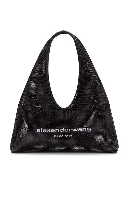 alexander wang pike mini hobo crossbody strap bag in black.