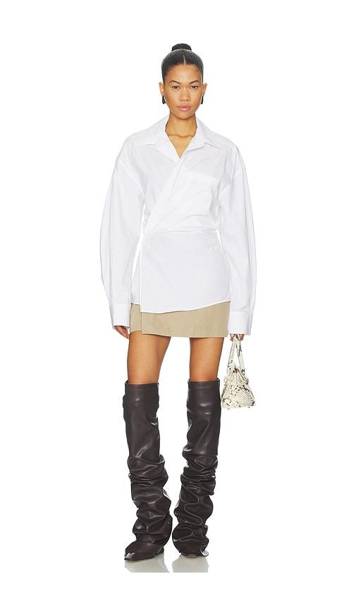 alexander wang pre-styled mini wrap dress in white. - size 0 (also in 4)