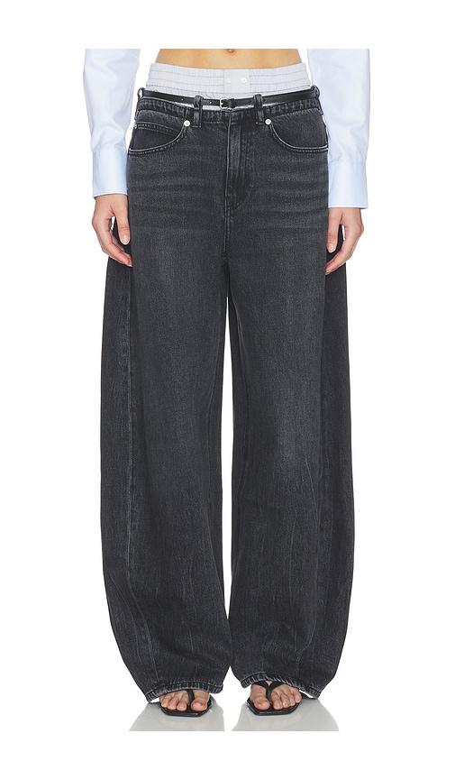 alexander wang prestyle blow up jeans with leather belt and boxer in black. - size 25 (also in 26, 27)