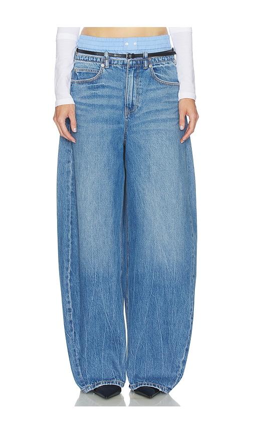 alexander wang prestyle blow up jeans with leather belt and boxer in blue. - size 23 (also in 26, 27)