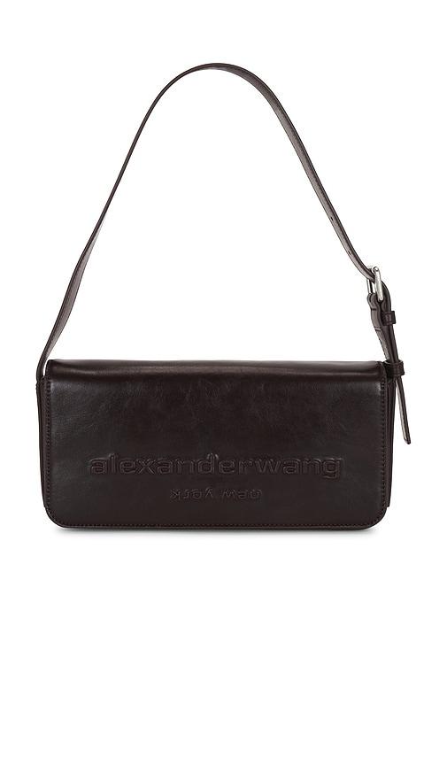 alexander wang punch flap shoulder bag in burgundy.