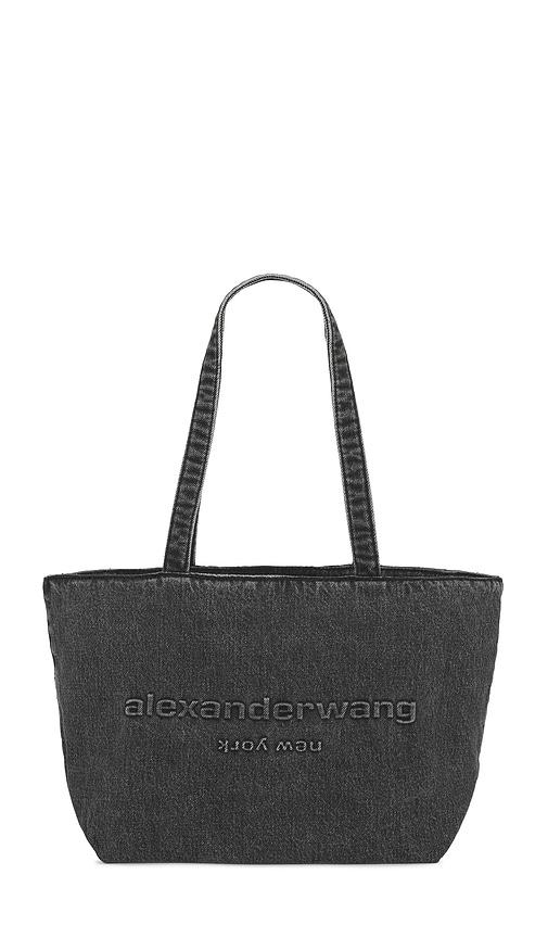 alexander wang punch medium tote bag in grey.
